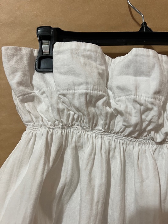 Miou Muse | Strapless Ruffle Top Peplum Tube Top White Size M - Picture 9 of 11